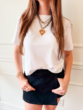 Brighton Washed Black Denim Skort