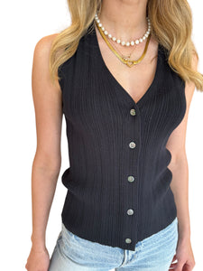 Simple and Chic Sleeveless Sweater