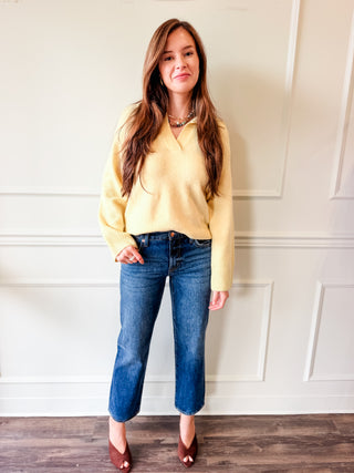 Jill Yellow Polo Sweater by Lucy Paris