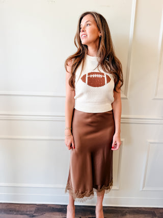 The Sunday Kickoff Sweater Vest- Ivory