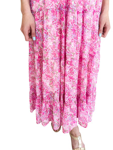 Shellie Pink Floral Maxi Dress by Reset by Jane