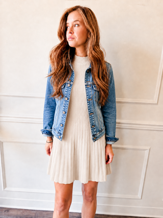Off White Day to Night Pleated Mini Dress
