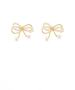 Pearl & Layered Bow Earrings