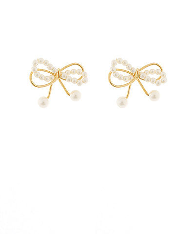 Pearl & Layered Bow Earrings