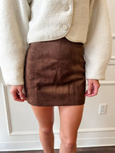 Autumn Luxe Espresso Suede Skirt