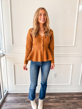 Courtney Pumpkin Peplum Sweater by Steve Madden