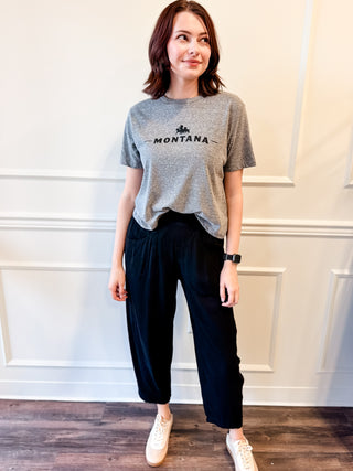 The Hartley Barrel-Leg Pants – Black