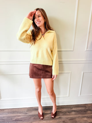 Jill Yellow Polo Sweater by Lucy Paris