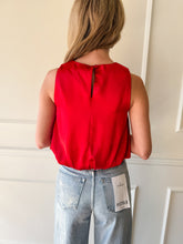 Yazmine Red Bubble Blouse by Steve Madden