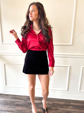 Sleigh Satin Button Up by Reset by Jane