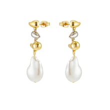 River Two Tone Pearl Earring by Sahira
