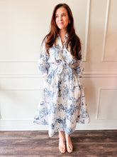 Coastal Toile Tie Blouse