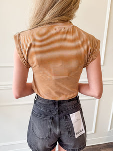 Olivia Twisted Sleeve Dark Rum Stripe by Pistola