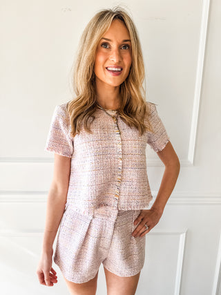 Minette Tweed Shorts by Steve Madden