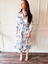 Coastal Toile Tie Blouse