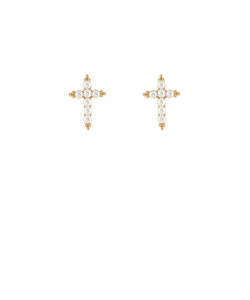 Cross Pearl Earrings