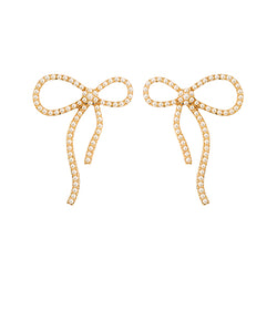 Unbalanced Bow & Tail Pearl Earrings