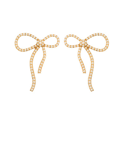 Unbalanced Bow & Tail Pearl Earrings