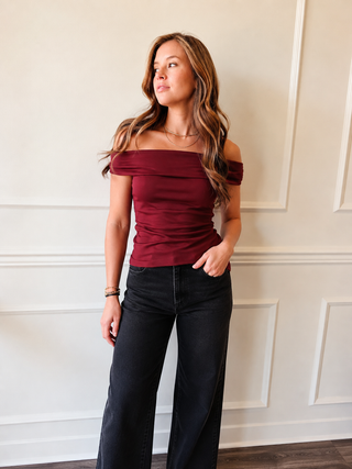 Cabernet After Hours Off Shoulder Top