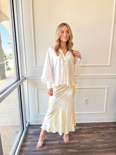 Eloine Soft Yellow Satin Midi by JiJi