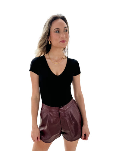 Precious Burgundy Patent Shorts