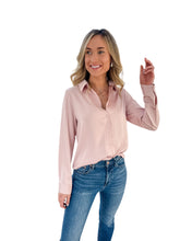 Danica Dusty Pink Satin Button Up