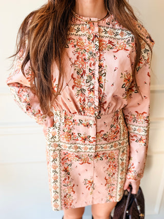 Rosalie Pink Floral Mini Dress