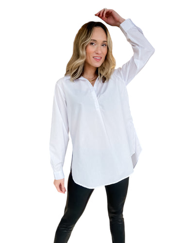 June White Button Up Tunic