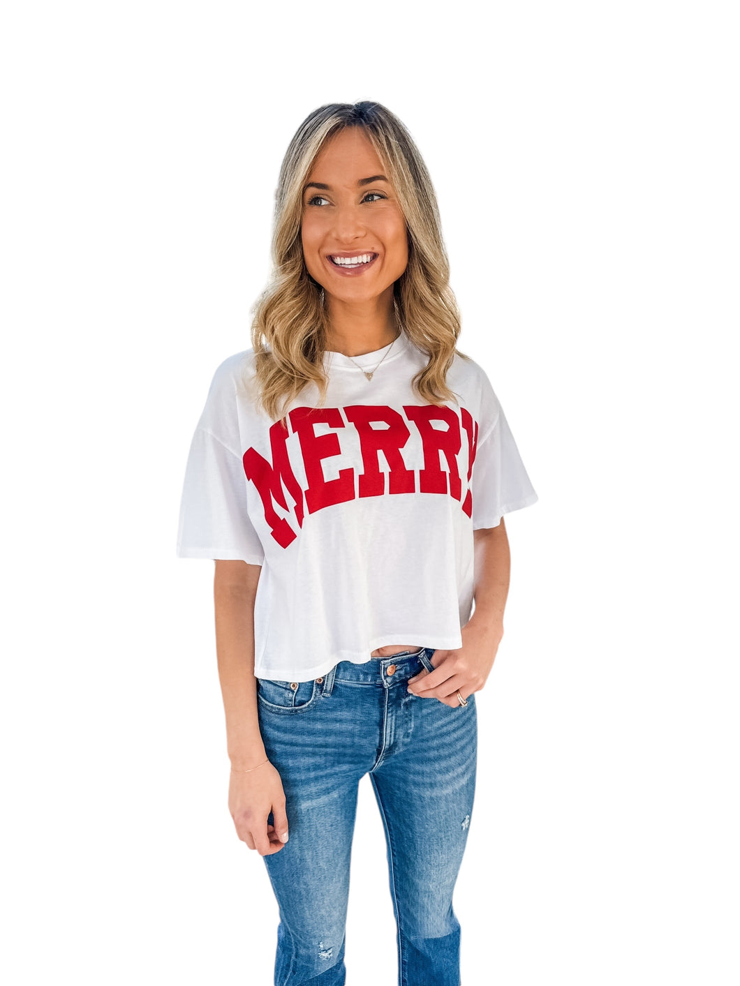 “MERRY” Crop Tee