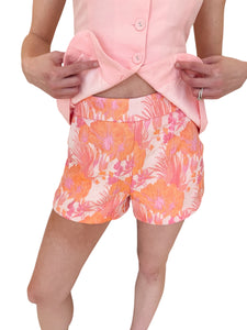 Priscilla Pink Multi Jacquard Shorts