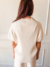 The Addison White Ribbed Mock Neck Top
