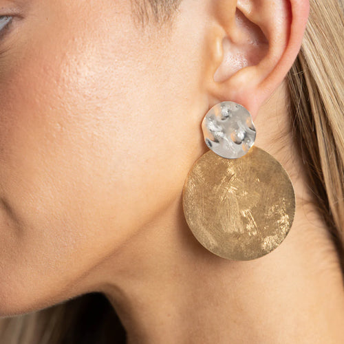 Noah Two Tone Statement Earring