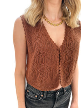 Heather Brown Crochet Vest