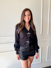 Starlight Bow Black Holiday Sweater Cardigan