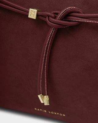 Lori Tote Bag in Cherry Suedette by Katie Loxton