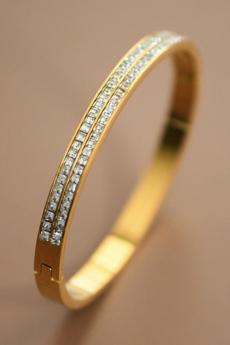 Double Pave Stone Bangle