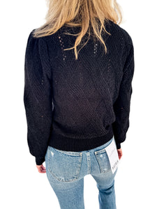 Keep it Casual Black Cable Knit Sweater