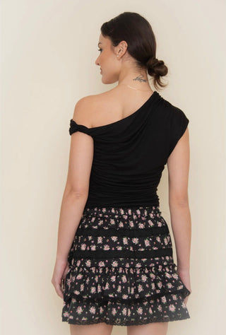 The Midtown Black Asymmetrical Top