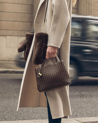 Nova Hand Woven Top Handle Chocolate with by Katie Loxton