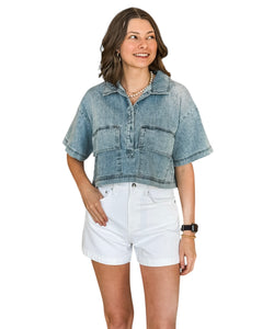 Pocketful of Denim Crop Top