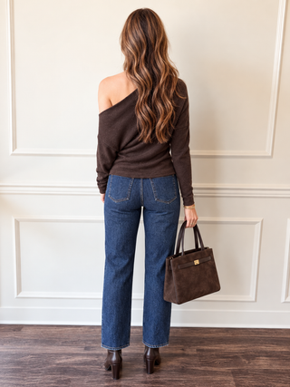 Mocha Moment Asymmetrical Top by Habitual