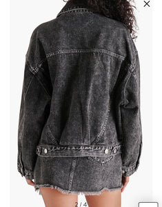 Sienna Black Denim Jacket by Steve Madden