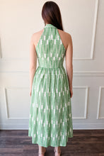 Ruby Halter Green Embroidered Midi Dress by Adelyn Rae
