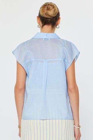 Current Air Coastal Layered Blouse-Blue