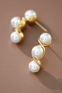 Tri Pearl Hoops