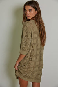 Carmena Olive Crochet Dress