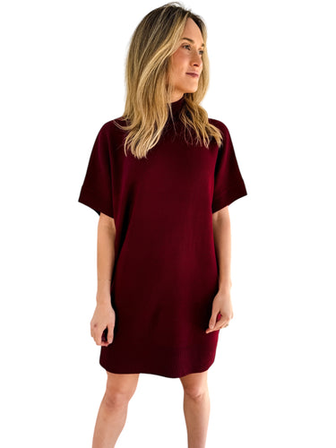 Cozy and Cute Burgundy Sweater Dress