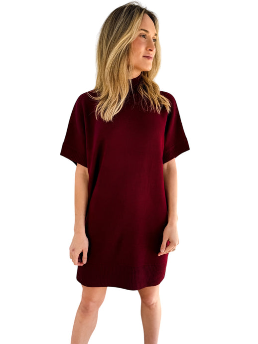 Cozy and Cute Burgundy Sweater Dress