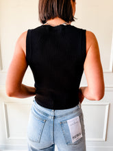 Downtown Black Button Tank