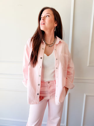 Pistola Elin Denim Shacket - Blush